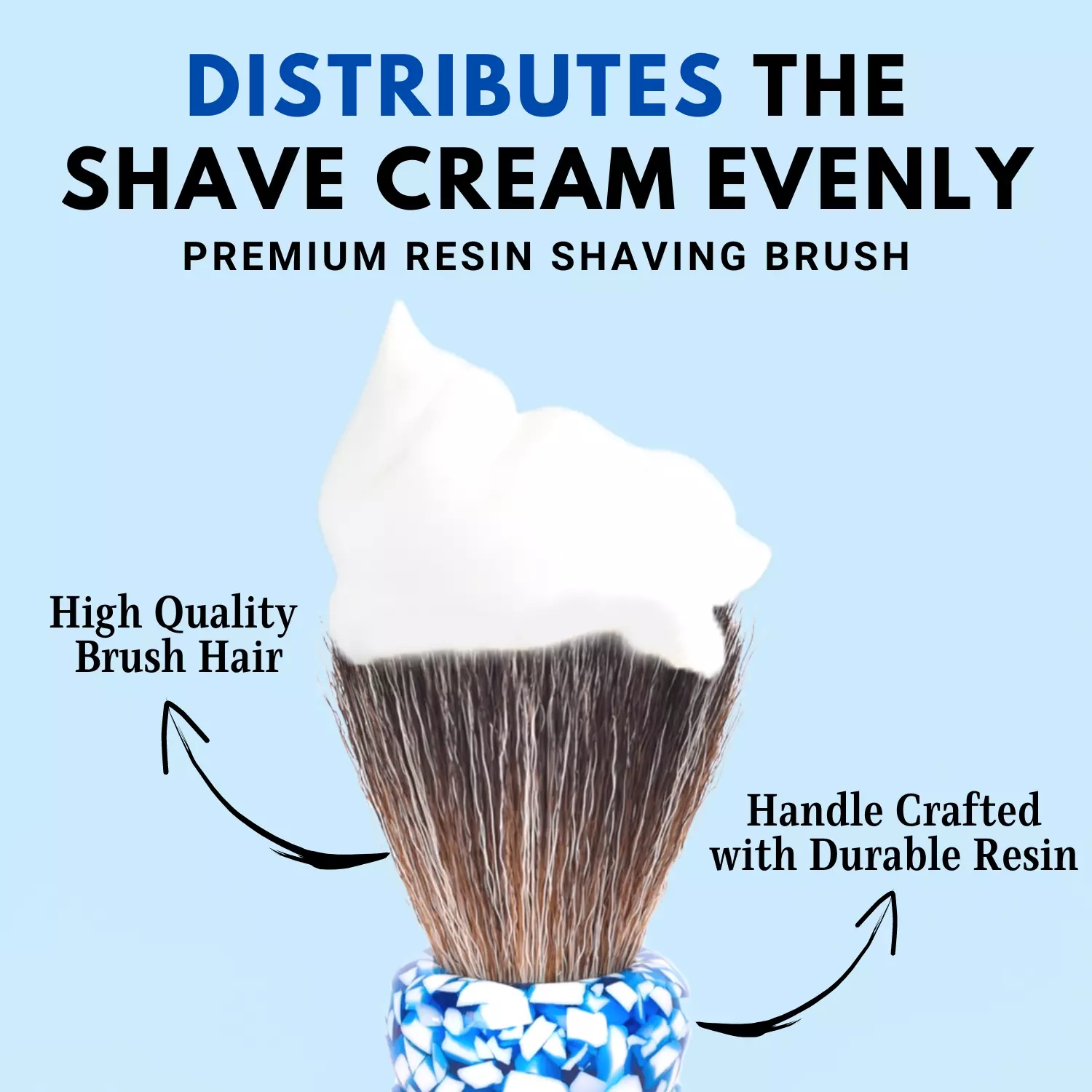 Premium & Stylish Resin Shaving Brush - Sky - Image 5
