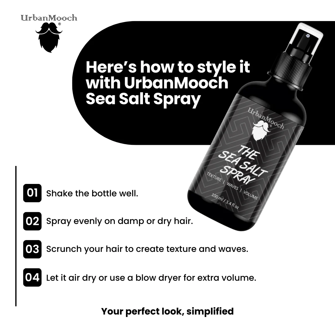 UrbanMooch Hair Volume Kit for Men | Rakhi Gift for Brother | Boar Bristle Round Hair Brush with Sea Salt Hair Spray (100ml) for Texture and Volume - Image 8